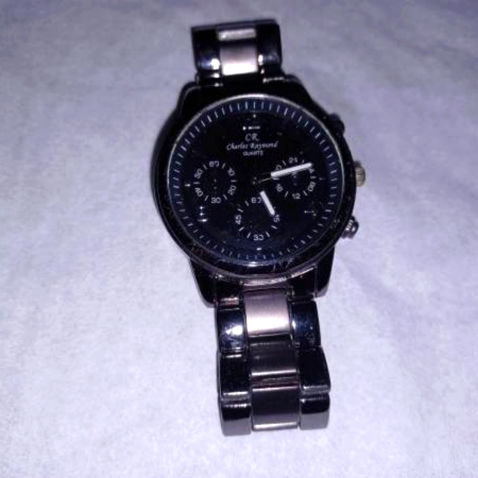 Mens Charles Raymond Stainless Steel Wrist Watch